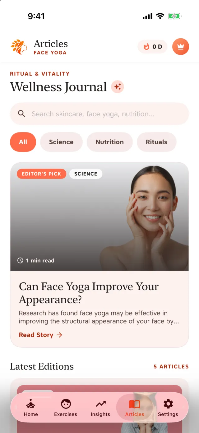 Face Yoga: Short reads on the habit
