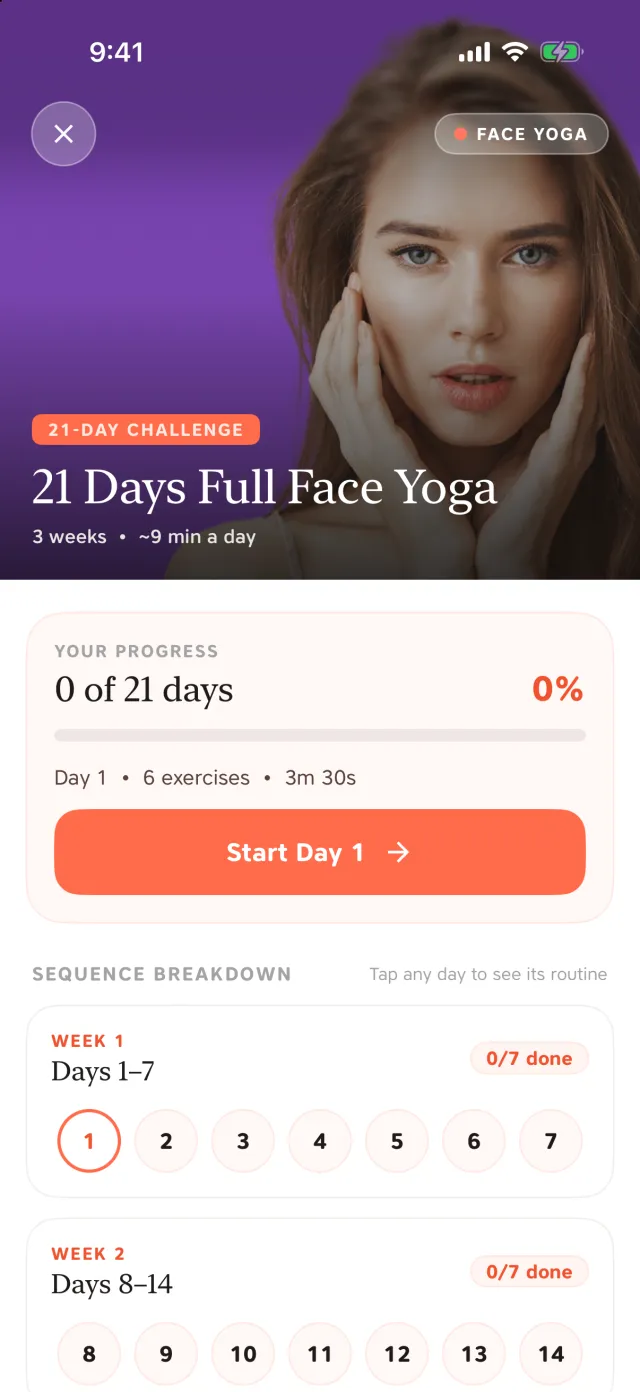 Face Yoga: Photo-guided daily routines