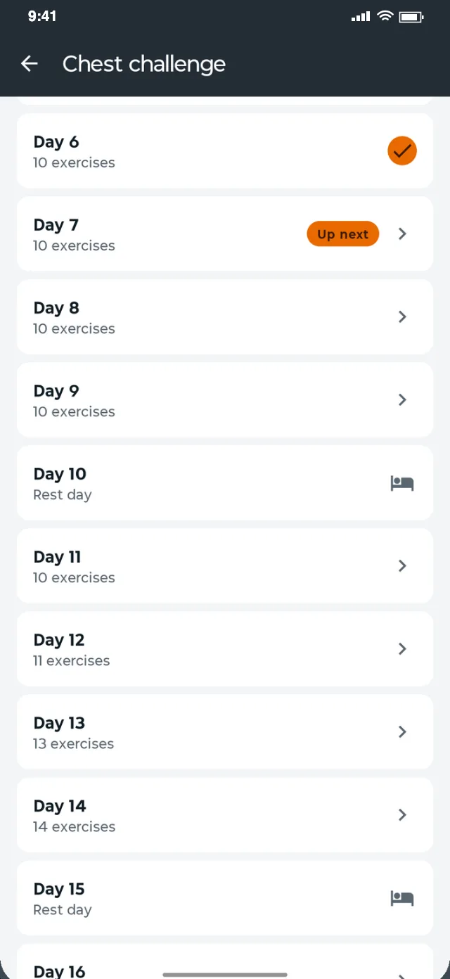 Full Body Workout: Tick off each day as you go