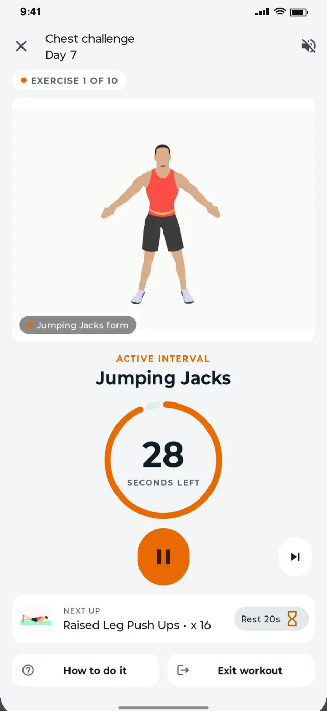 Full Body Workout: Video, timer and voice cues