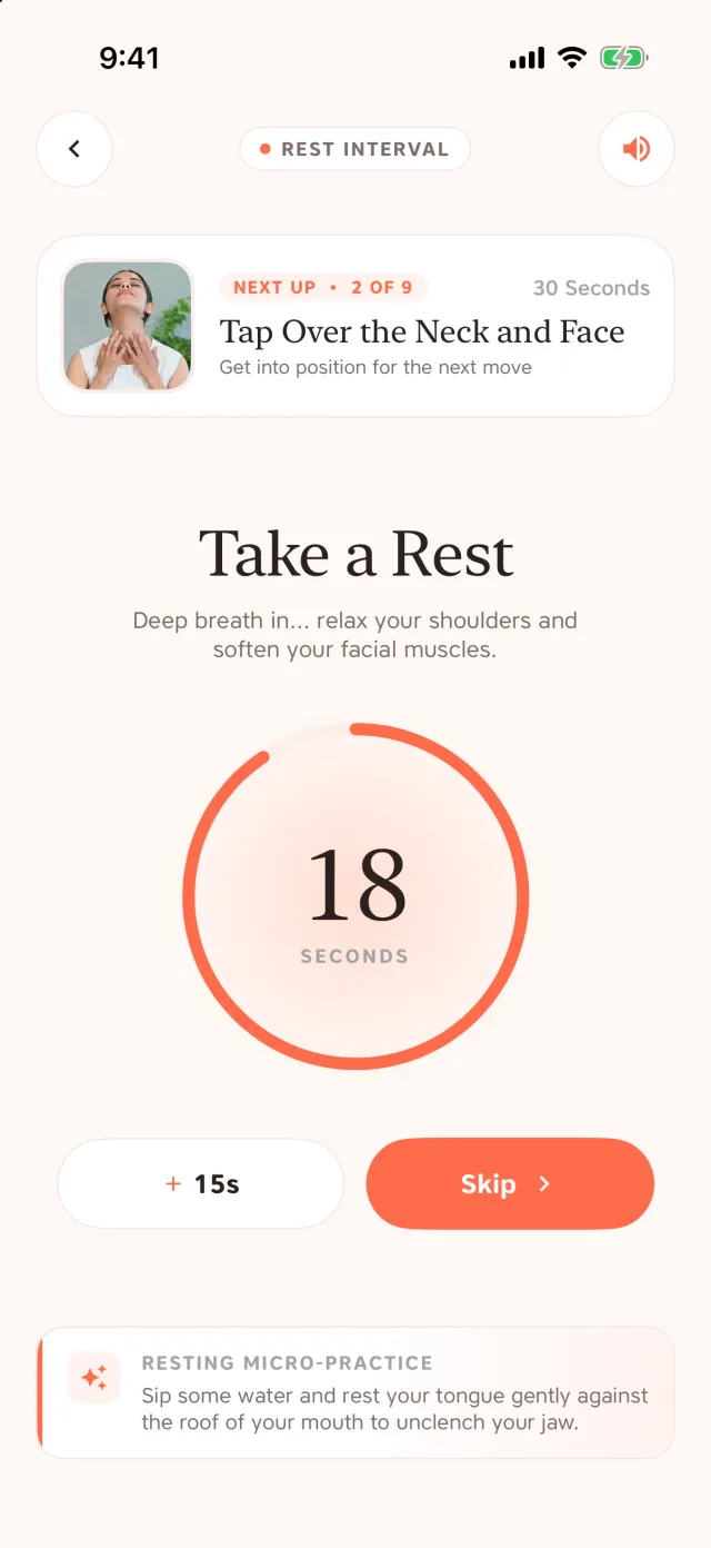 Face Yoga: Short rests between moves
